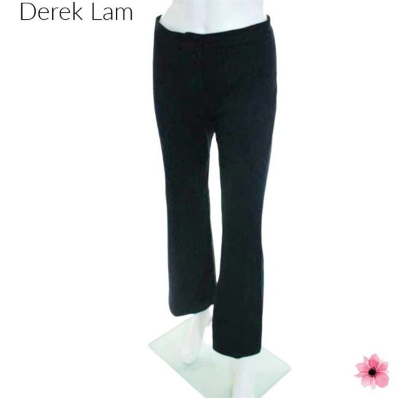 Derek Lam Dark Navy Blue Flat Front Boot Cut Trousers Pants Size 28 - Picture 1 of 6